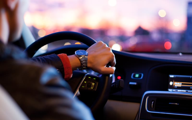 Car dashboard while driving — ignition interlock context